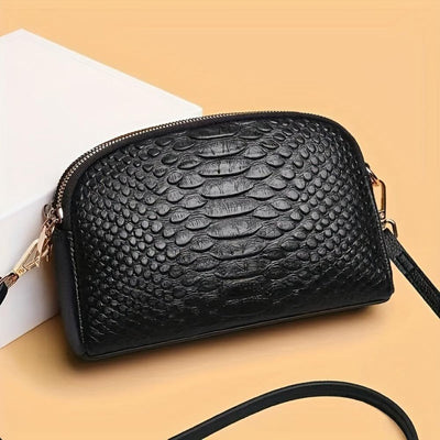 Cora | Belle mini sac à bandoulière en simili cuir avec motif crocodile